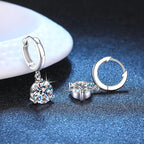 2ct Moissanite Drop Earrings 925 Sterling Silver Bridal Wedding BandsCo Straps