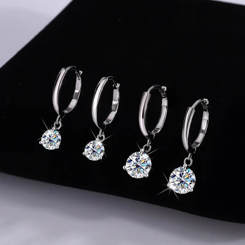 2ct Moissanite Drop Earrings 925 Sterling Silver Bridal Wedding BandsCo Straps