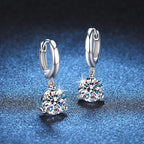 2ct Moissanite Drop Earrings 925 Sterling Silver Bridal Wedding BandsCo Straps