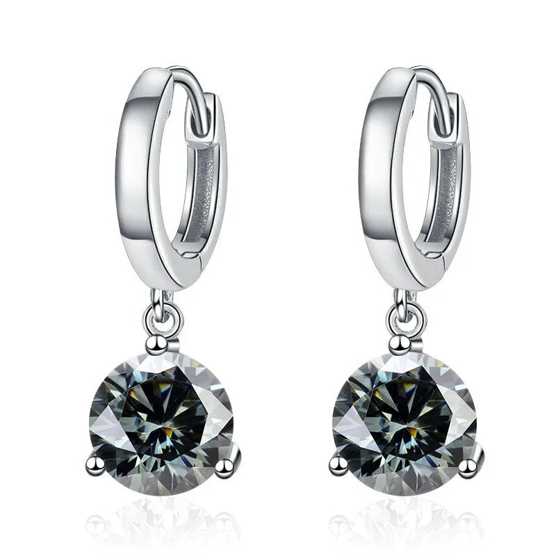 2ct Moissanite Drop Earrings 925 Sterling Silver Bridal Wedding BandsCo Straps