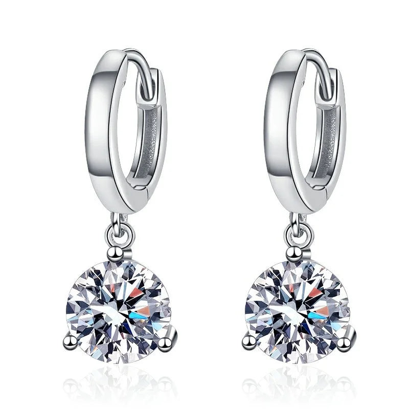 2ct Moissanite Drop Earrings 925 Sterling Silver Bridal Wedding BandsCo Straps