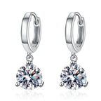 2ct Moissanite Drop Earrings 925 Sterling Silver Bridal Wedding BandsCo Straps