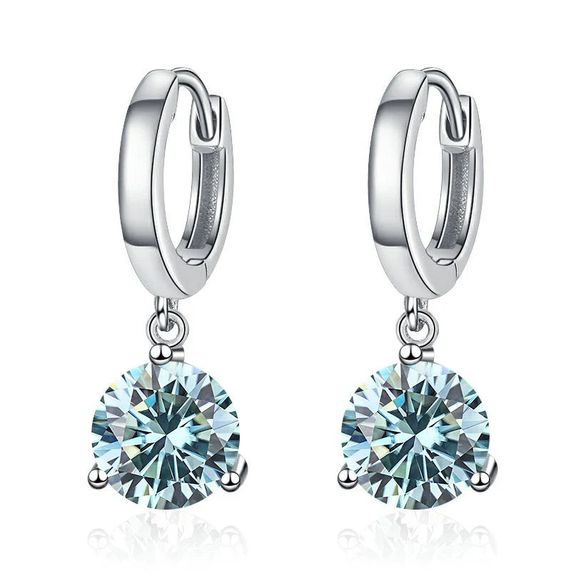 2ct Moissanite Drop Earrings 925 Sterling Silver Bridal Wedding BandsCo Straps