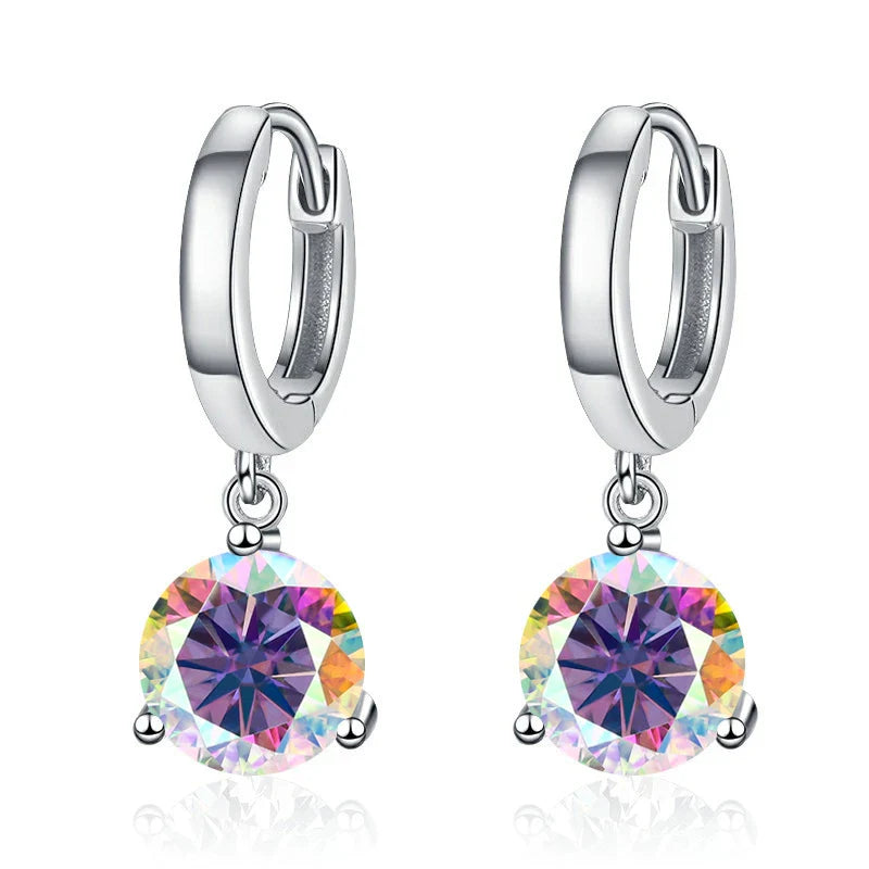 2ct Moissanite Drop Earrings 925 Sterling Silver Bridal Wedding BandsCo Straps