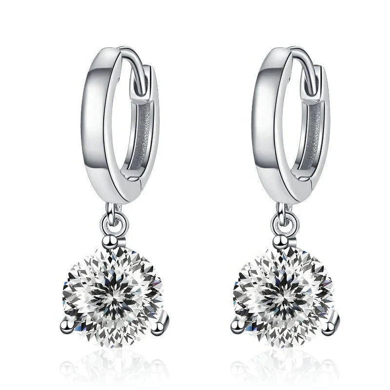2ct Moissanite Drop Earrings 925 Sterling Silver Bridal Wedding BandsCo Straps