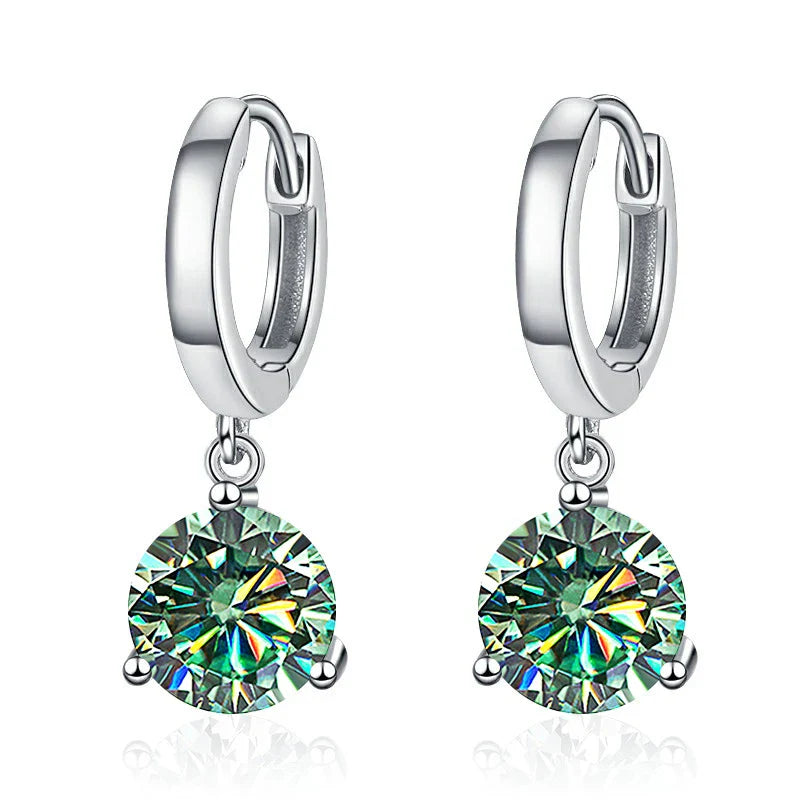 2ct Moissanite Drop Earrings 925 Sterling Silver Bridal Wedding BandsCo Straps