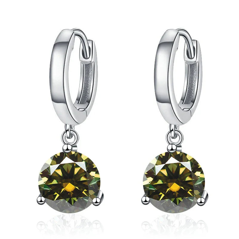 2ct Moissanite Drop Earrings 925 Sterling Silver Bridal Wedding BandsCo Straps