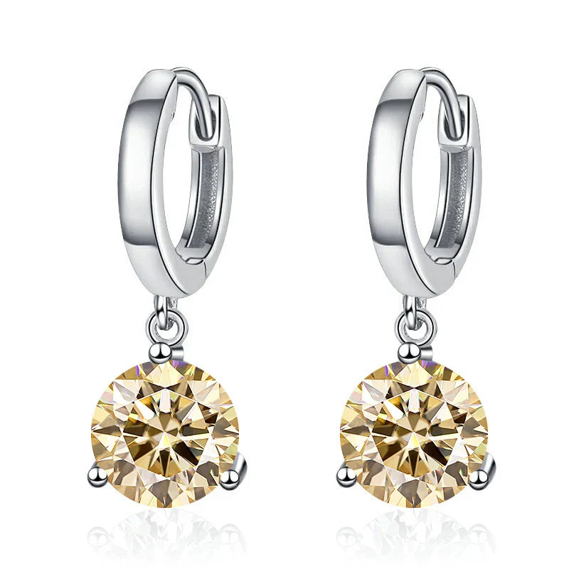 2ct Moissanite Drop Earrings 925 Sterling Silver Bridal Wedding BandsCo Straps