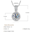 2Ct Moissanite Necklace Earrings Set Sterling Silver 925 Wedding Jewelry BandsCo Straps
