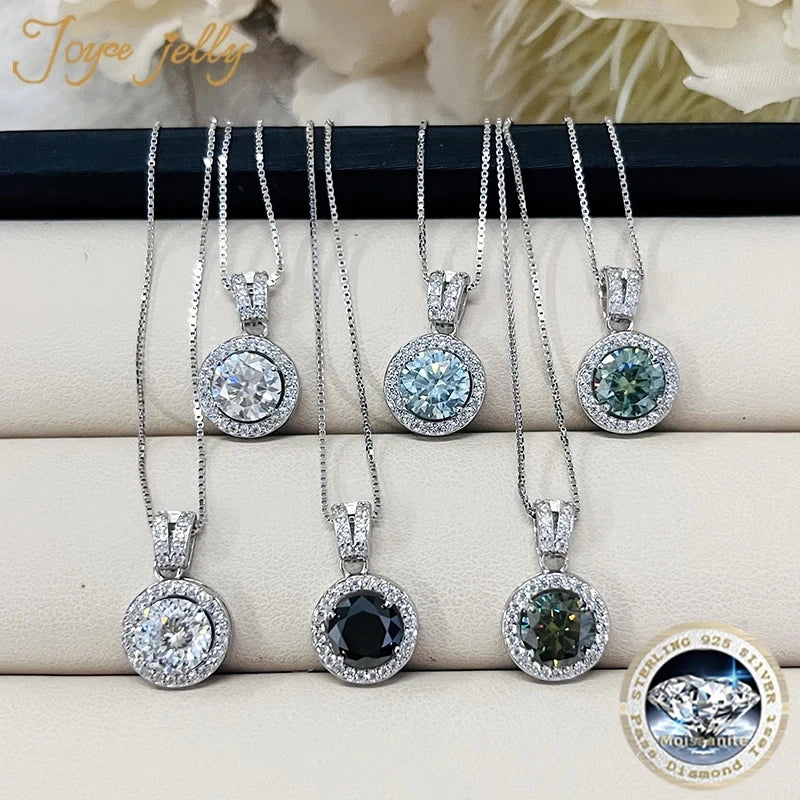 2Ct Moissanite Necklace Earrings Set Sterling Silver 925 Wedding Jewelry BandsCo Straps