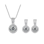2Ct Moissanite Necklace Earrings Set Sterling Silver 925 Wedding Jewelry BandsCo Straps