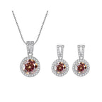 2Ct Moissanite Necklace Earrings Set Sterling Silver 925 Wedding Jewelry BandsCo Straps