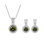 2Ct Moissanite Necklace Earrings Set Sterling Silver 925 Wedding Jewelry BandsCo Straps