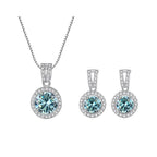 2Ct Moissanite Necklace Earrings Set Sterling Silver 925 Wedding Jewelry BandsCo Straps