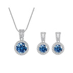 2Ct Moissanite Necklace Earrings Set Sterling Silver 925 Wedding Jewelry BandsCo Straps
