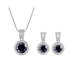 2Ct Moissanite Necklace Earrings Set Sterling Silver 925 Wedding Jewelry BandsCo Straps