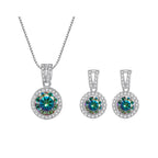 2Ct Moissanite Necklace Earrings Set Sterling Silver 925 Wedding Jewelry BandsCo Straps