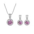 2Ct Moissanite Necklace Earrings Set Sterling Silver 925 Wedding Jewelry BandsCo Straps