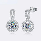 2Ct Moissanite Necklace Earrings Set Sterling Silver 925 Wedding Jewelry BandsCo Straps