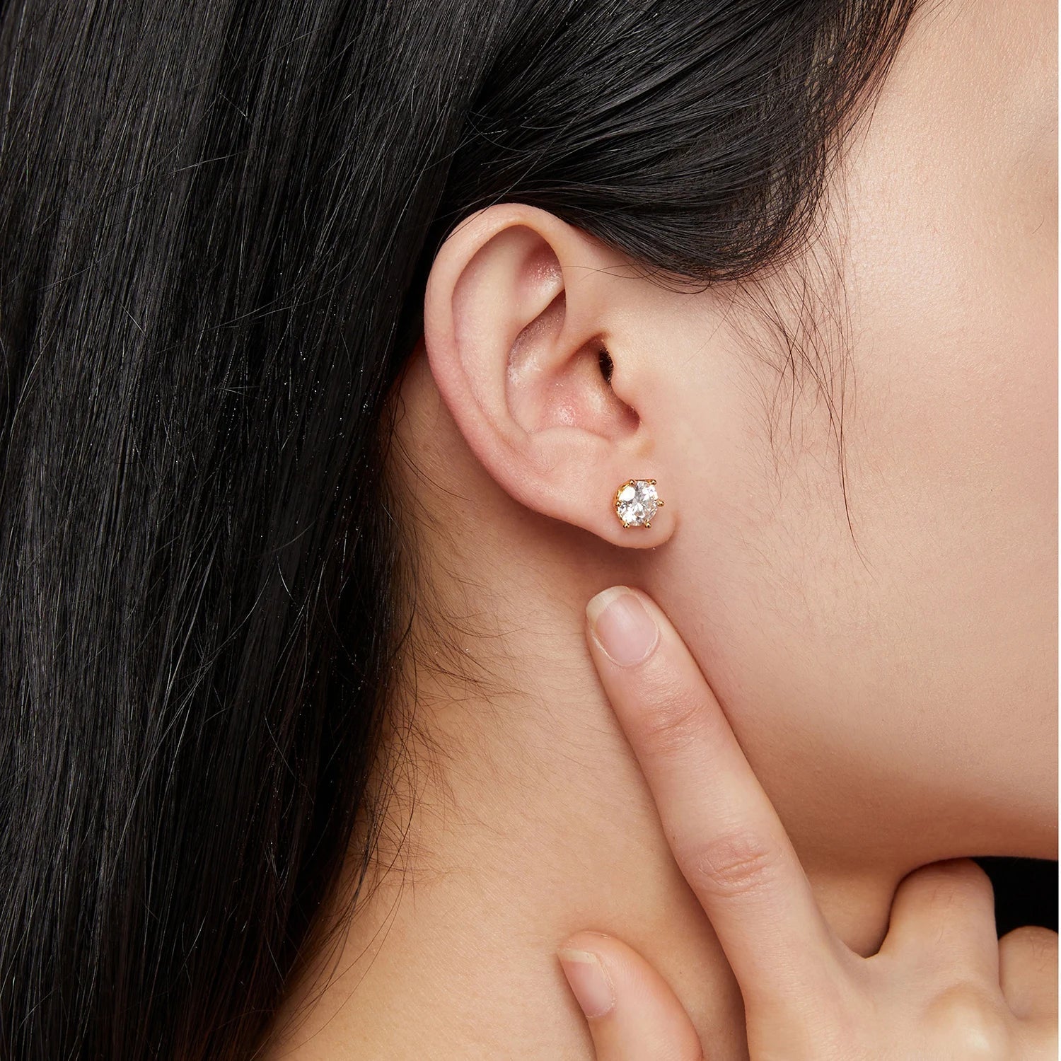 2Ct Moissanite Round Stud Earrings VVS1 D Color S925 Sterling Silver Screw Back BandsCo Straps