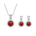 2Ct Moissanite Necklace Earrings Set Sterling Silver 925 Wedding Jewelry BandsCo Straps
