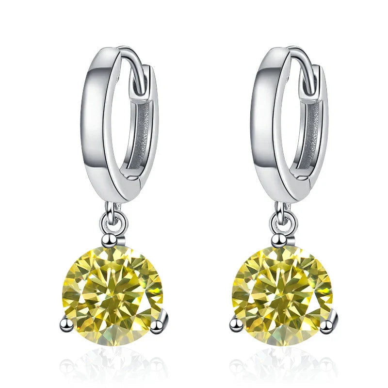 2ct Moissanite Drop Earrings 925 Sterling Silver Bridal Wedding BandsCo Straps