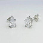 2.0cttw Pear Moissanite Stud Earrings 925 Sterling Silver VVS D Color BandsCo Straps