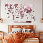 2D Wooden World Map Cappuccino Enjoy The Wood