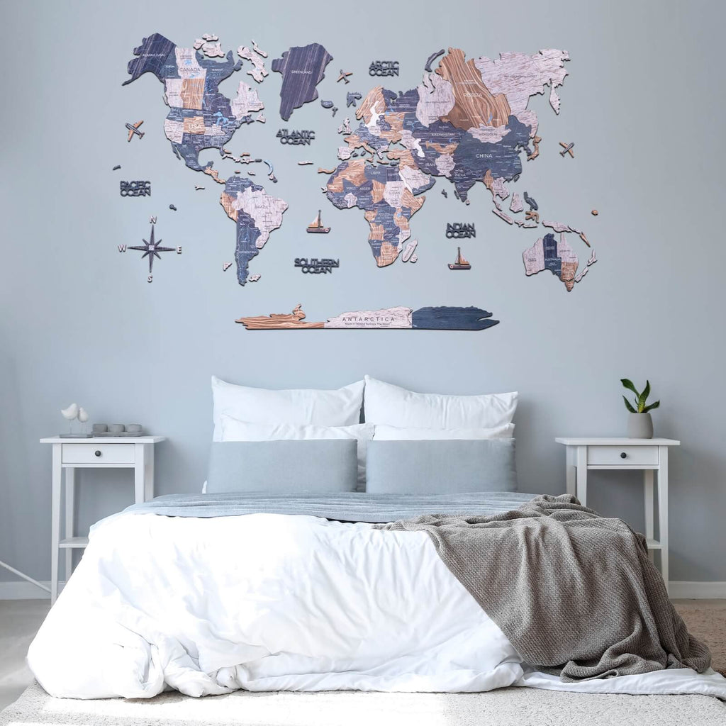 2D Wooden World Map Mystery Enjoy The Wood