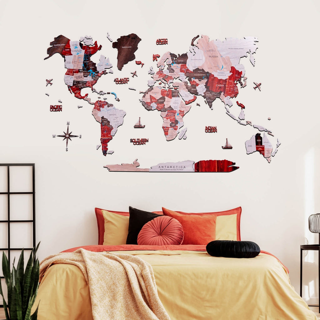 2D Wooden World Map Urban Enjoy The Wood