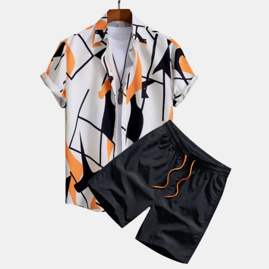 Men's Casual Suit 3D Digital Printing Short Sleeve Shirt Hawaii Suit Lootquake LLC