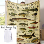 1pc Fish Pattern Blanket, Soft And Comfortable, Warm And Comfortable Flannel Blanket, For School Dormitory Office Lunch Break, Outdoor Travel Camping Lootquake LLC