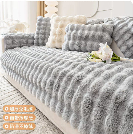 Winter Thickened Rabbit Plush Modern Sofa Cushion Pi-Mart
