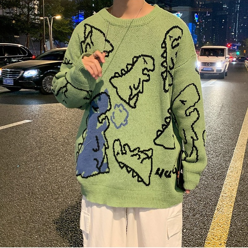 O-Neck Dinosaur Sweater Pi-Mart