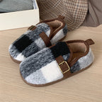 Women's Retro Plaid Cotton Slippers Pi-Mart