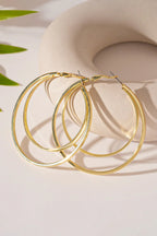 Gold Large Double Hoop Earrings
