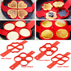 Silicone Non Stick Fantastic Egg Pancake Maker Ring Kitchen Baking Omelet Molds Flip Cooker Egg Ring Mold Pi-Mart