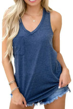 V Neck Racerback Tank Top with Pocket - SJB-DIAMOND ELITES