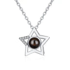 S925 Silver Five-pointed Star Diamond Simple Clavicle Necklace