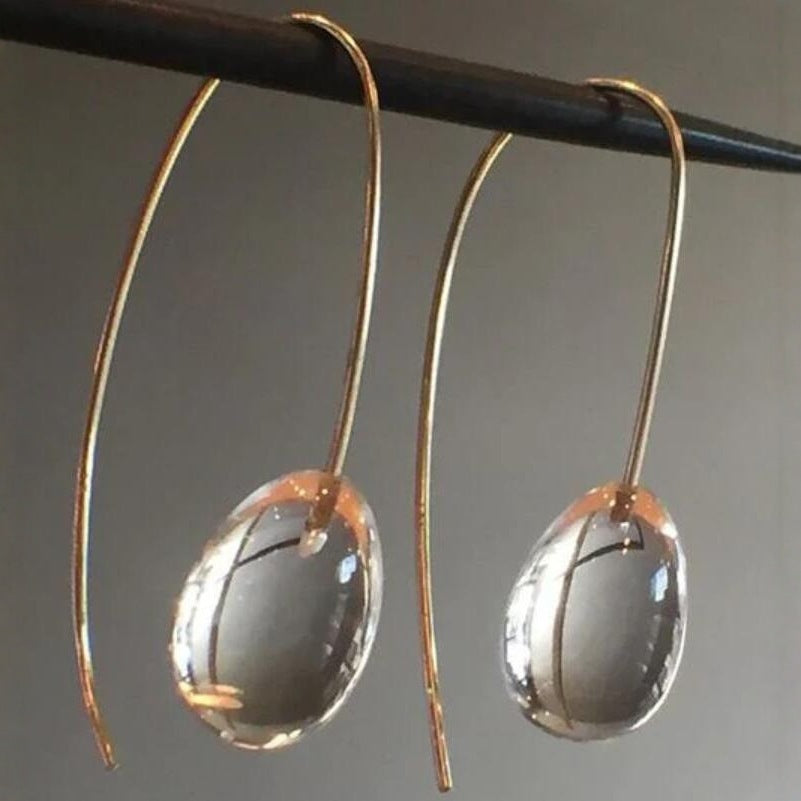 Ornament Simple Personality Glass Ball Ear Ring Pi-Mart