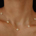Simple Pearls Flower Necklace Pi-Mart