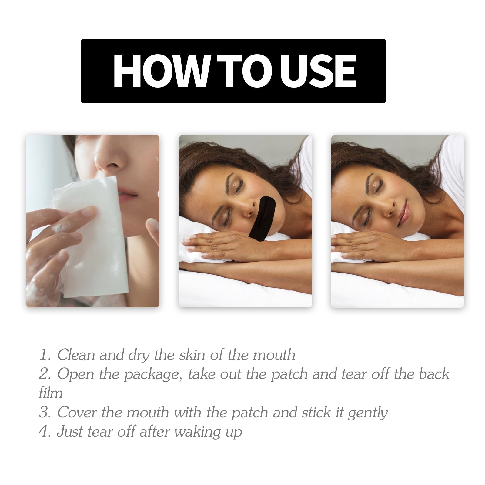 EELHOE Anti-Snoring Patch, Mouth-Breathing And Mouth-Closing Patch, Prevents Snoring, Protects Sleep, Adult Anti-Snore Patch