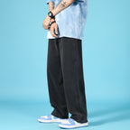 Straight Loose Jeans Men Casual Trousers Hip Hop Cargo Denim Pants With Zipper Pi-Mart