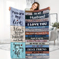 1pc Gift For Husband Throw Blanket, Fleece Blanket For Man's Birthday Gift, Anniversary Romantic Gift, Wife's Husband Gift, Flannel Lightweight Soft Blanket, For My Husband's Bed Sofa Lootquake LLC