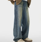 Men's Worn Looking Washed-out Loose Straight All-matching Jeans Lootquake LLC