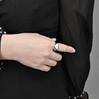 Unisex Style Titanium Steel Heart Shaped Love Ring Pi-Mart