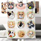 1pc Cute French Bulldog Gentle Blanket Soft Cozy Throw Blanket Nap Blanket Travel Couch Bed Office Home Decor, Gift Blanket, Available All Seasons