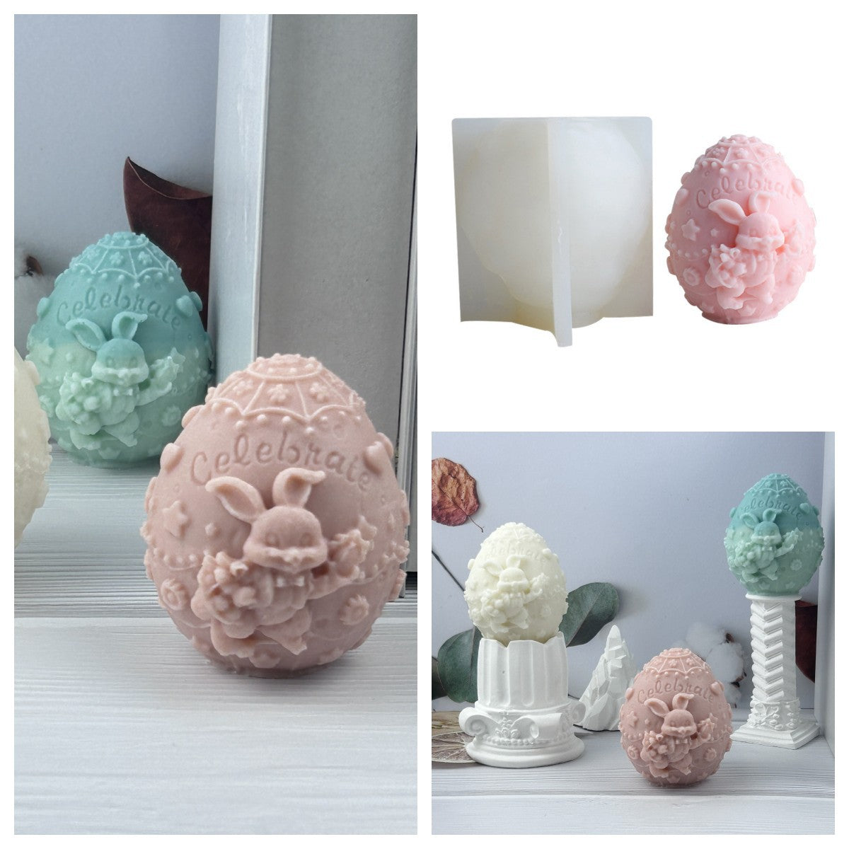 Rabbit Egg Silicone Mold Easter Decoration Ornaments Pi-Mart