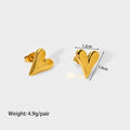New Titanium Steel Love Heart Earrings Fashion Stainless Steel Pi-Mart