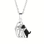 Fashion Little Girl And Dog Hug Necklace Pi-Mart